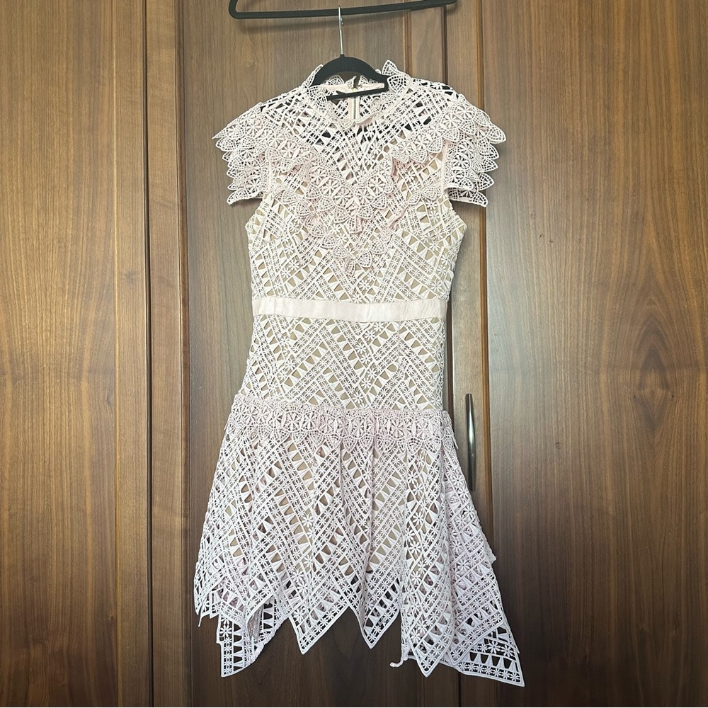 Self-portrait pink lace dress size 8